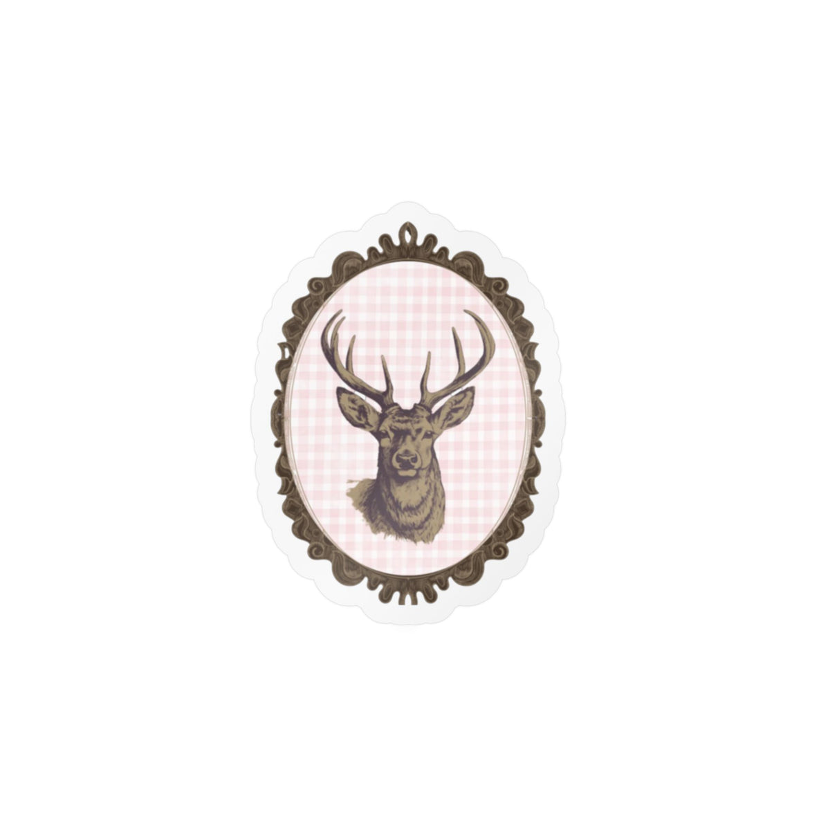 Gingham Deer sticker
